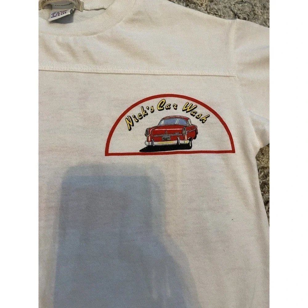 Vintage Oshkosh Tee Shirt Cars Boys Small 8 10 Nick Wash 90s Made USA